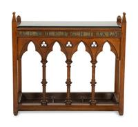 An English Gothic Revival Oak Umbrella/Stick Stand