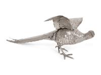 A Pair of Continental Silver Pheasant Table Ornaments