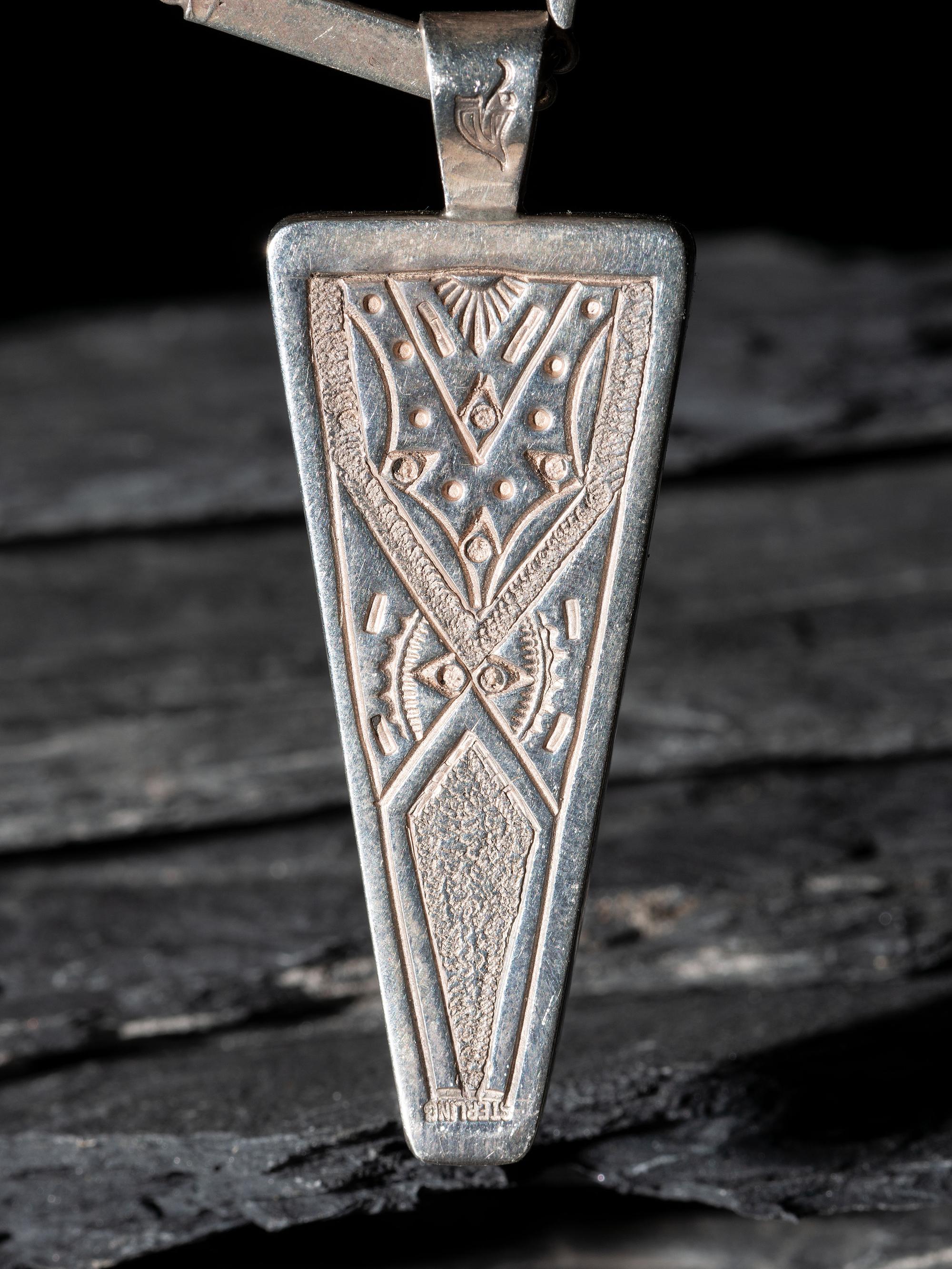 Figural Micro Mosaic Silver Necklace