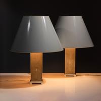 Shagreen table lamps, pair, c. 1985