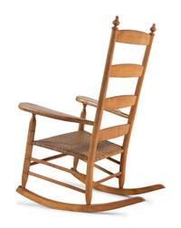 A Shaker Style Maple Rush-Seat Rocking Chair