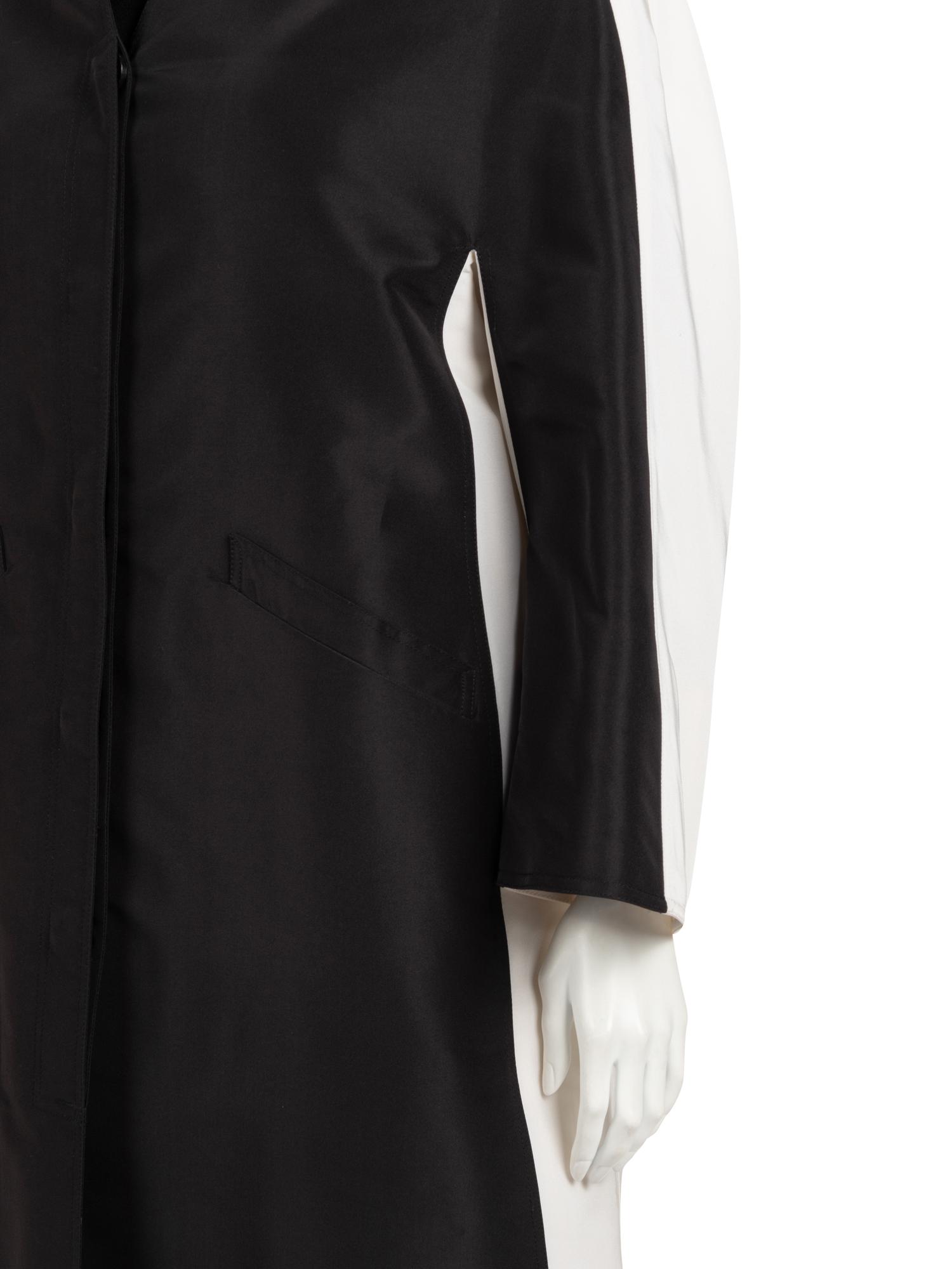 Ralph Rucci Silk Taffeta Color Block Mod Coat