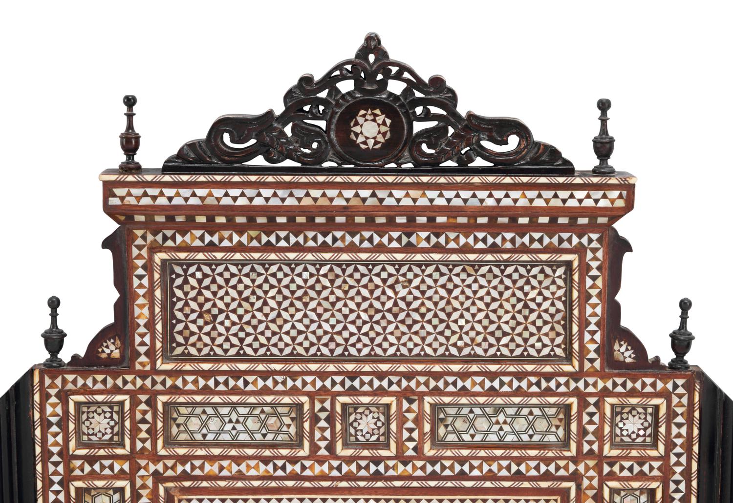 A Pair of Moorish Style Marquetry Mirrors