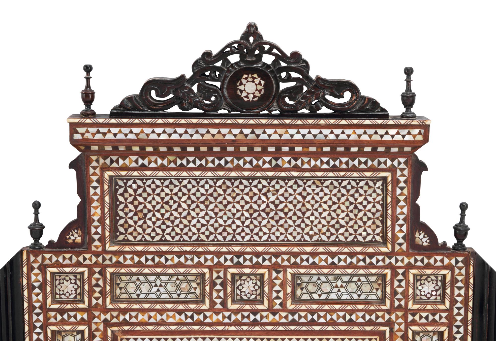 A Pair of Moorish Style Marquetry Mirrors