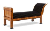 A Biedermeier Parcel Ebonized Walnut Daybed Height 35 x width 74 x depth 27 inches. — AUSTRIA, CIRCA 1820