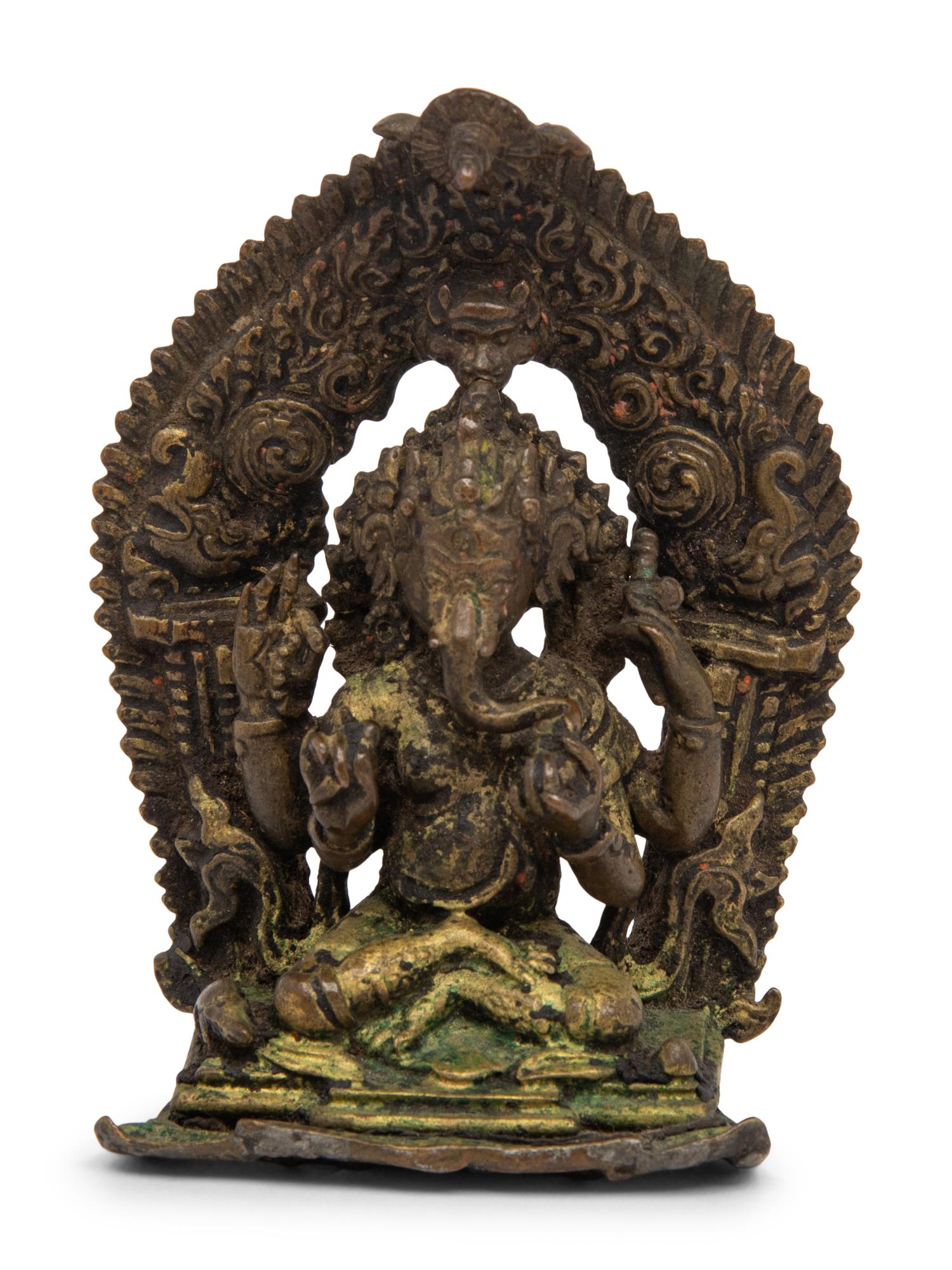 A Nepalese Bronze Portable Shrine of Ganesha