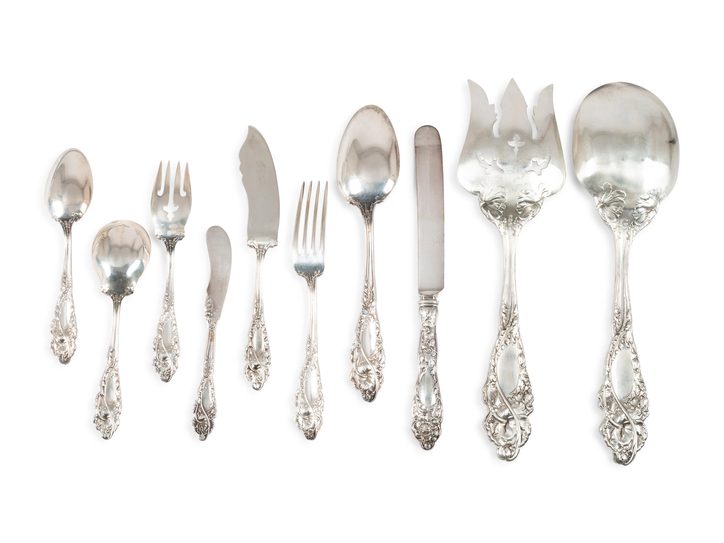 A Reed and Barton 'Love Disarmed' Silver Flatware Service