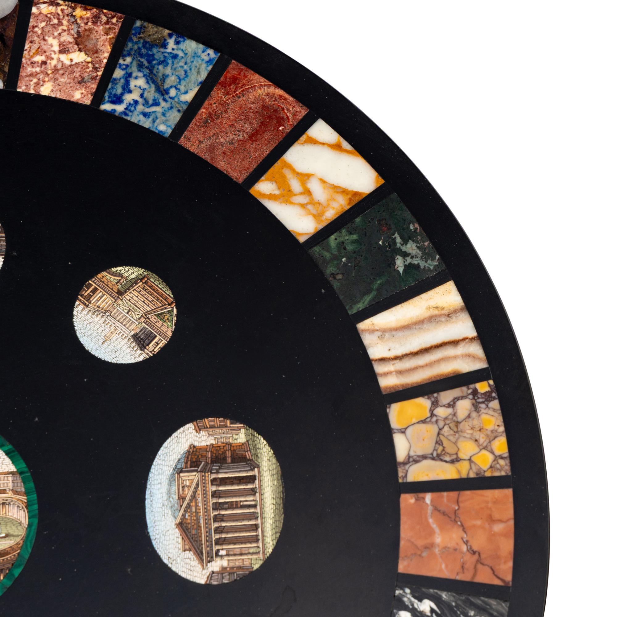 A Grand Tour Micromosaic and Specimen Marble Table Top