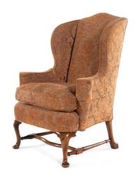 A Queen Anne Walnut Wing Chair