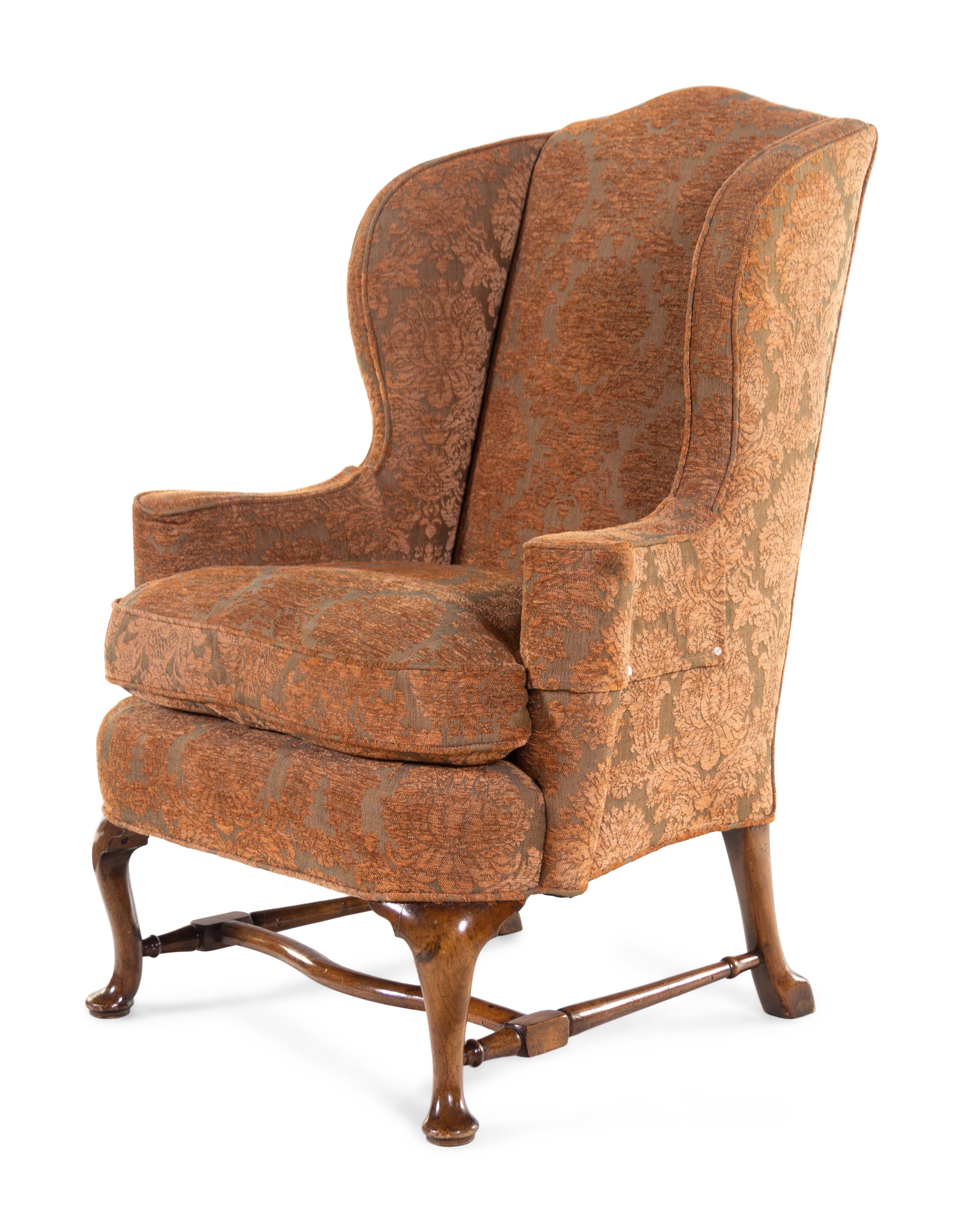 A Queen Anne Walnut Wing Chair
