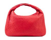A Bottega Veneta Red Intrecciato Large Hobo Bag, 18" x 12" x 1.5"; Strap drop: 6".
