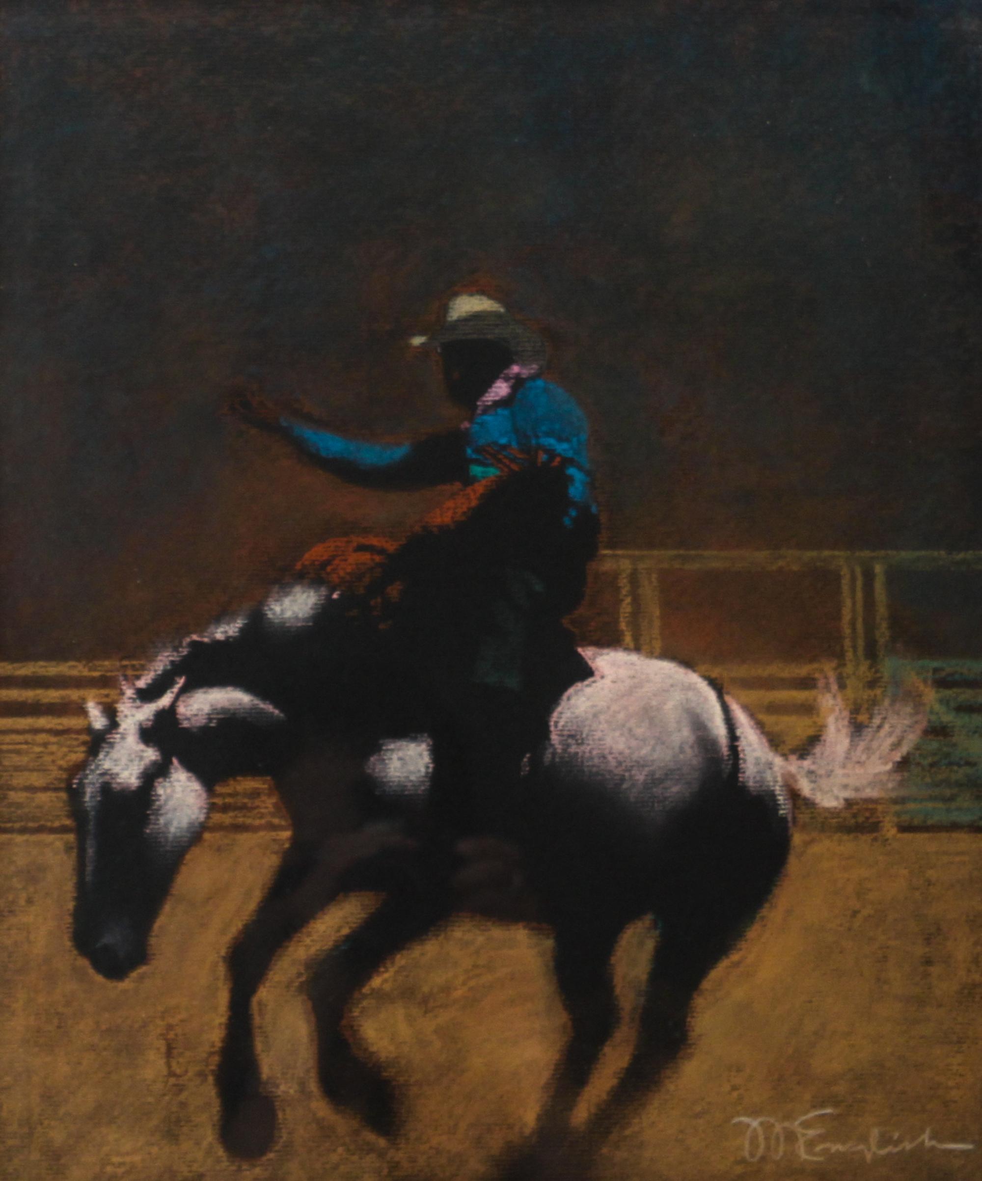Mark English, (American, b. 1933), Rodeo and Bronco Bust'in together with a Raleigh Rodeo framed poster