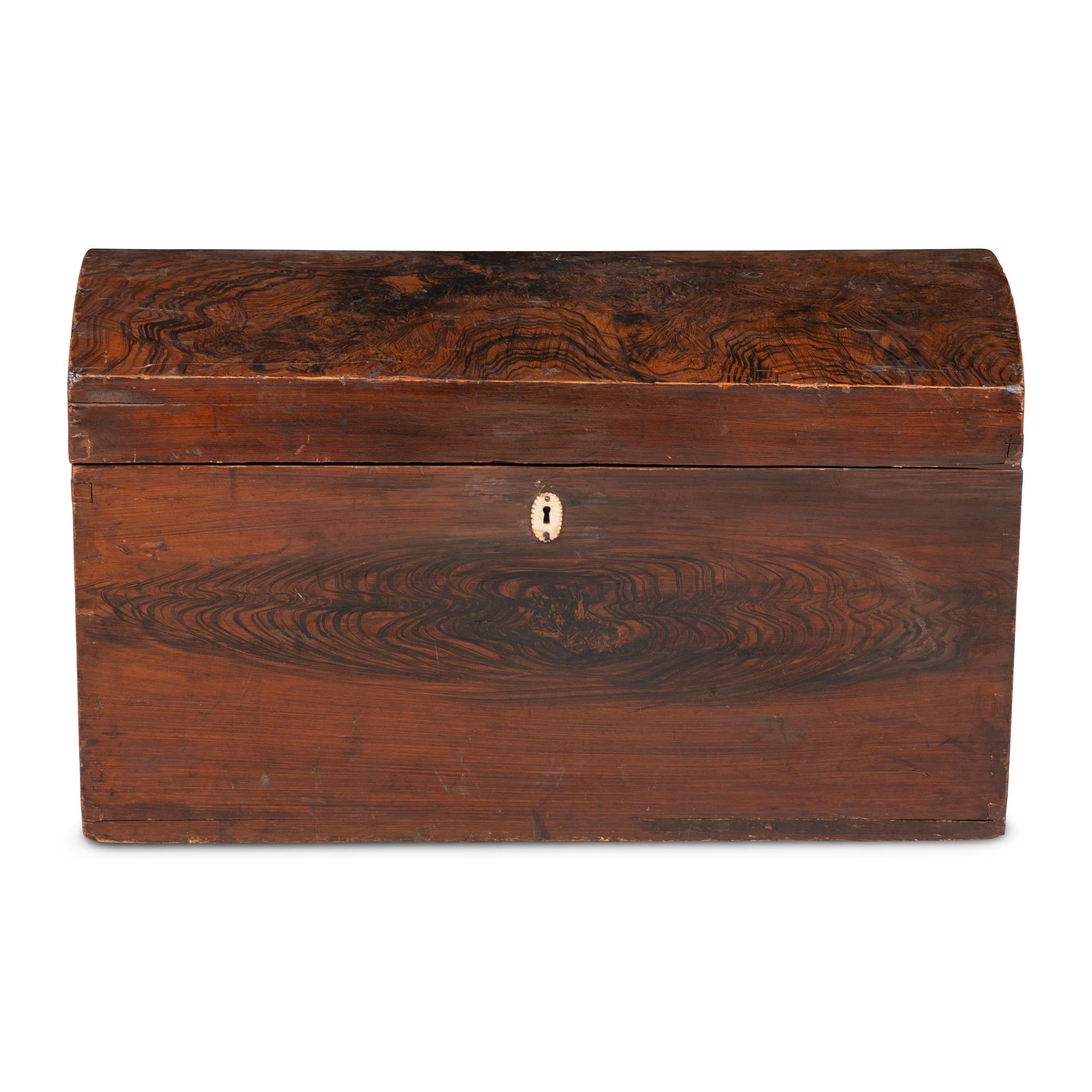 A Federal Grain-Painted Pine Domed-Top Blanket Chest