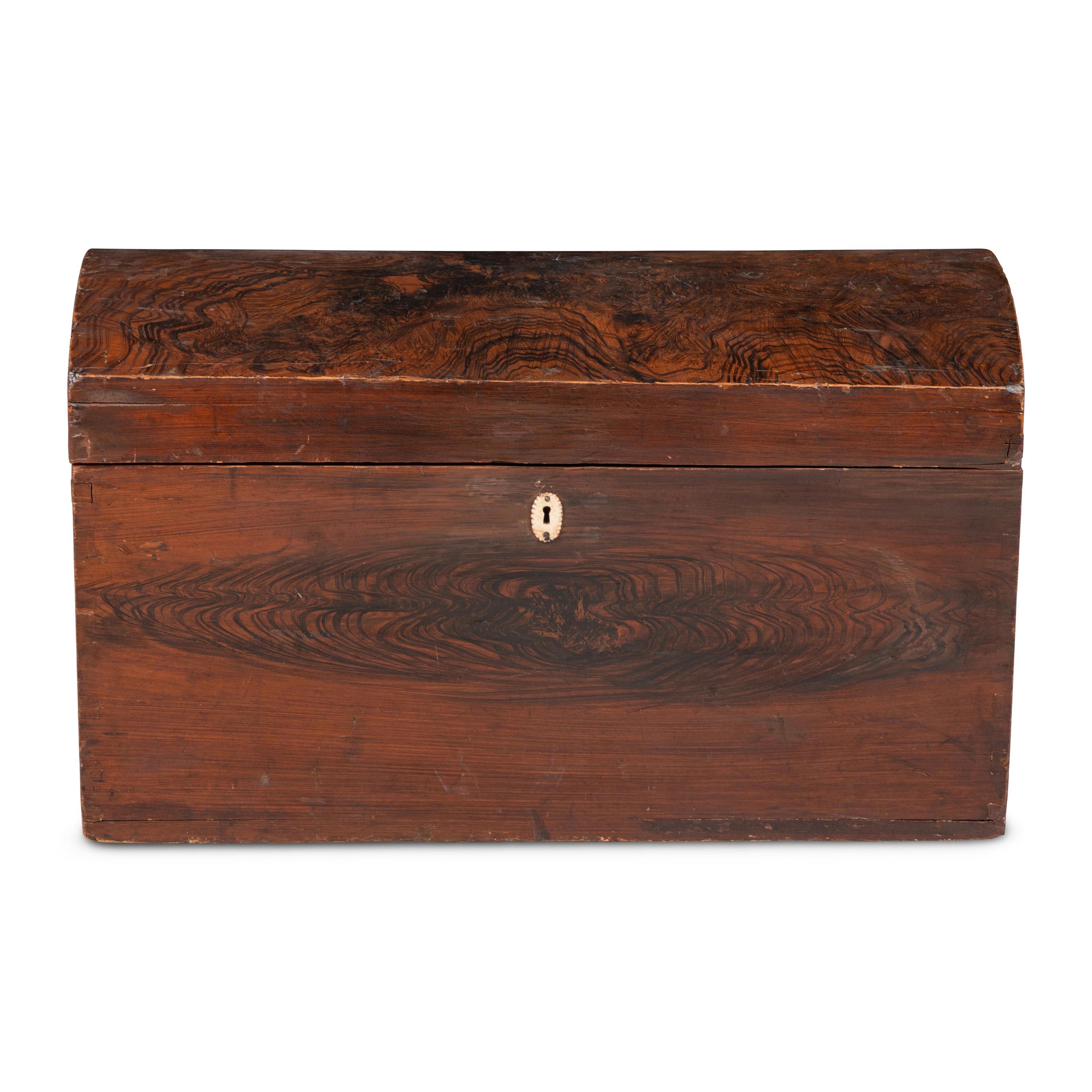 A Federal Grain-Painted Pine Domed-Top Blanket Chest