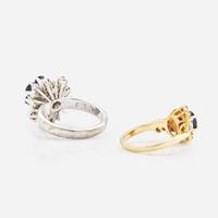 A Collection of Two Sapphire and Diamond Rings