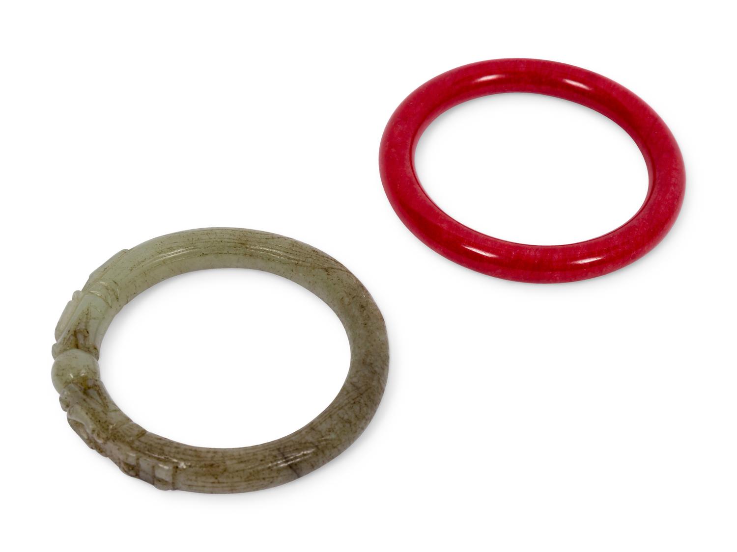 A Group of Six Chinese Jade Bracelets