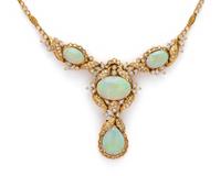 YELLOW GOLD, OPAL AND DIAMOND SET