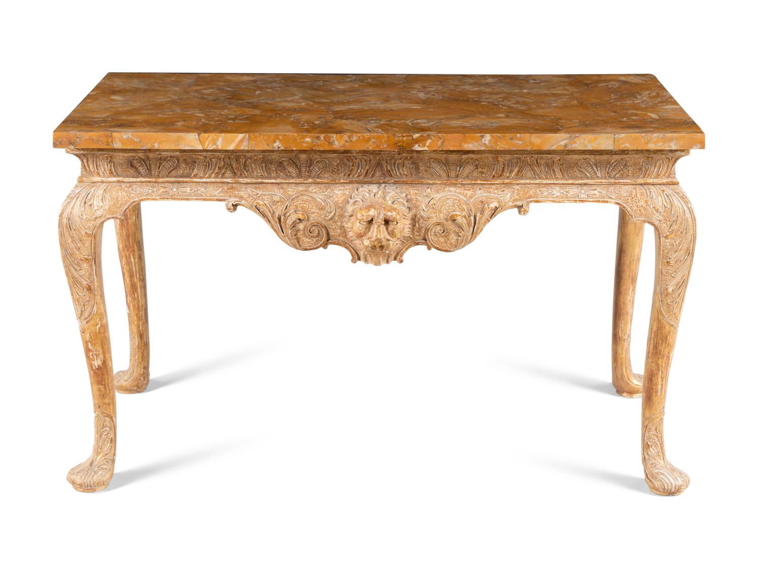 A George II Gilt-Gesso and Marmo Giallo Marble Table
