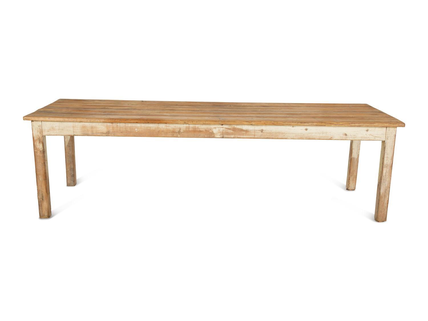 A French Partial Painted Farm Table — 20th Century