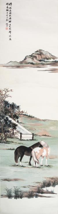 A Set of Four Woodblock Prints of Zhao Shuru, (20TH CENTURY), Horses