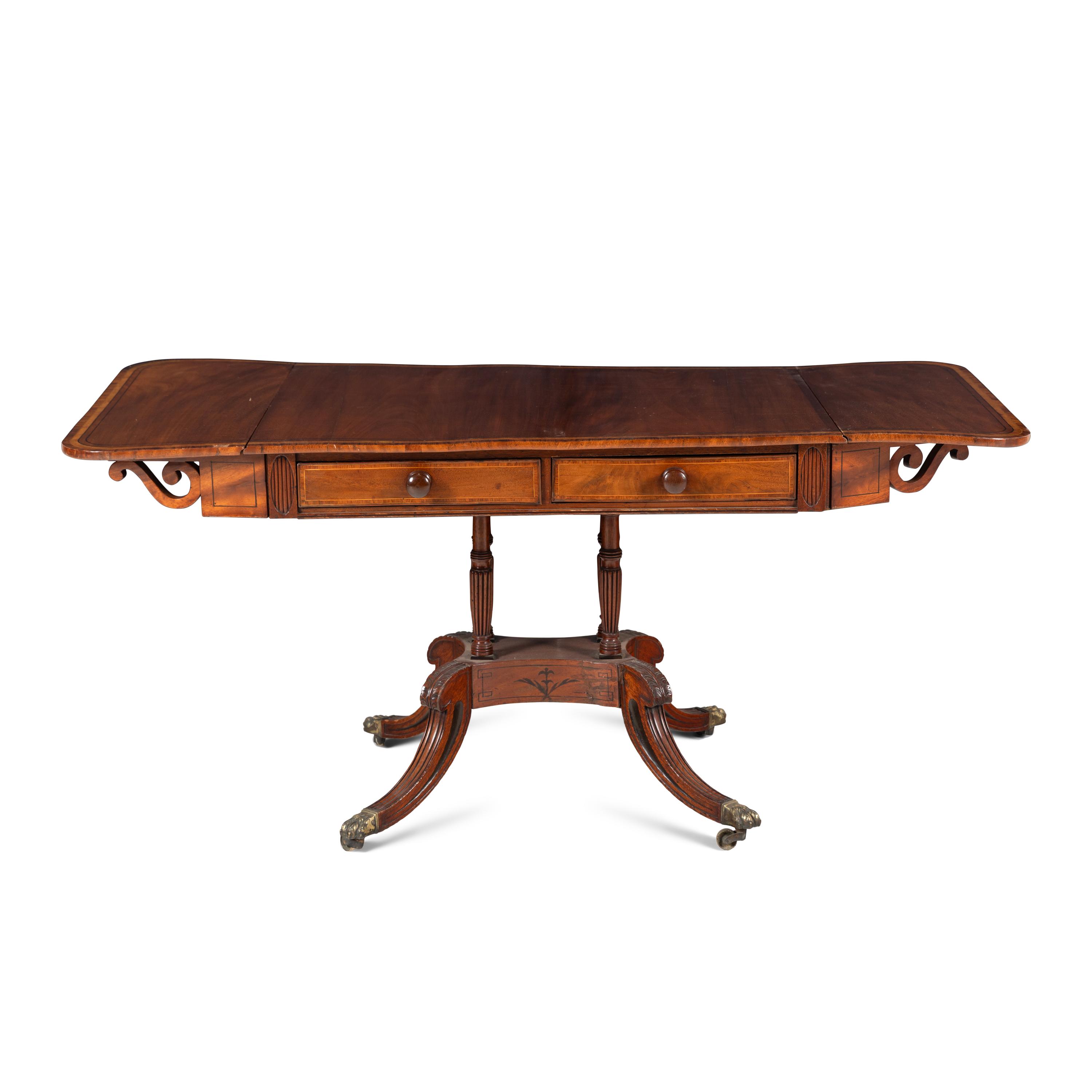A Regency Banded and Inlaid Mahogany Sofa Table