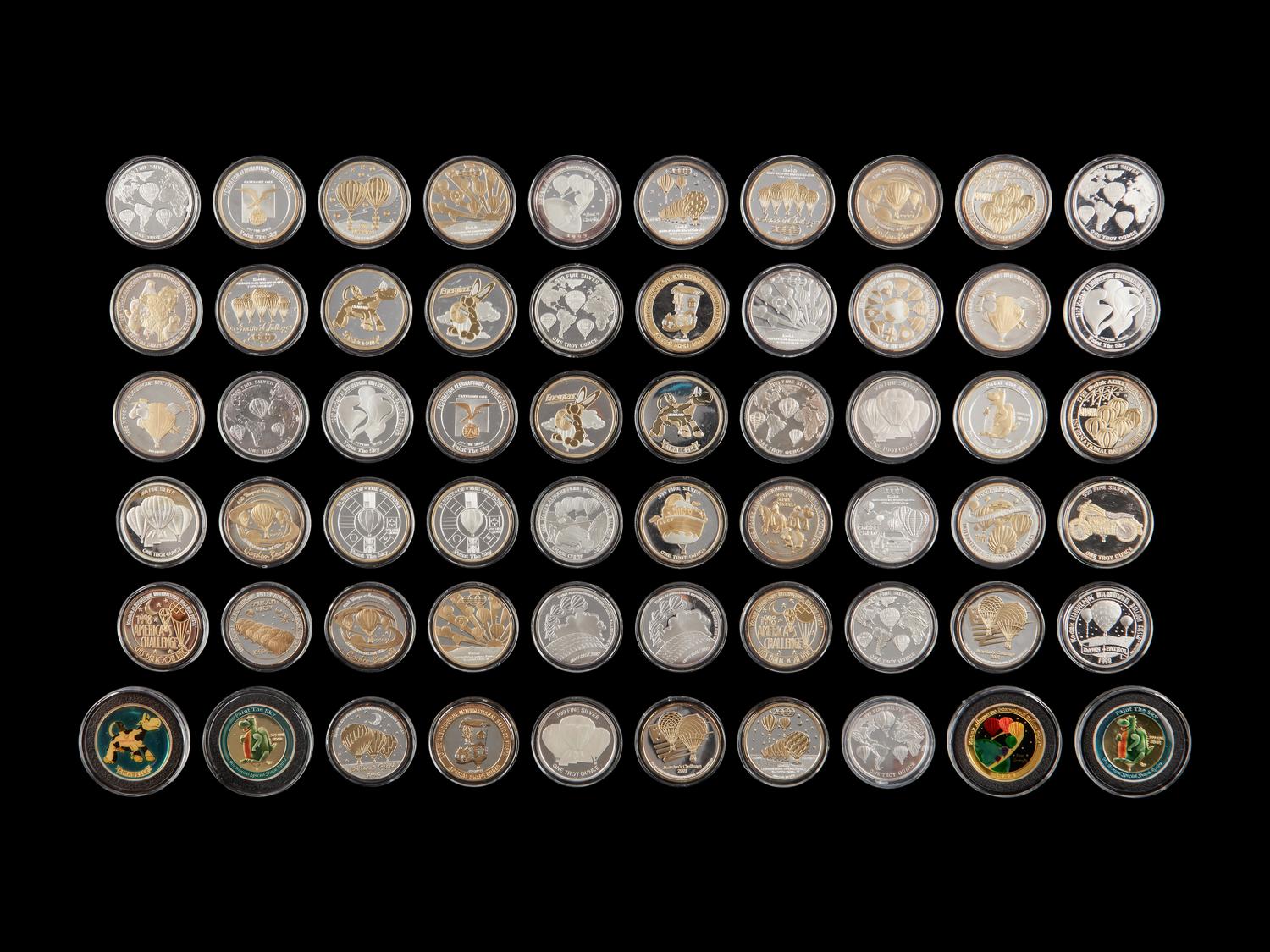 [PRIVATE ISSUE] A Large Collection of Albuquerque Balloon Fiesta Commemorative Silver 1 ozt. Proof Rounds