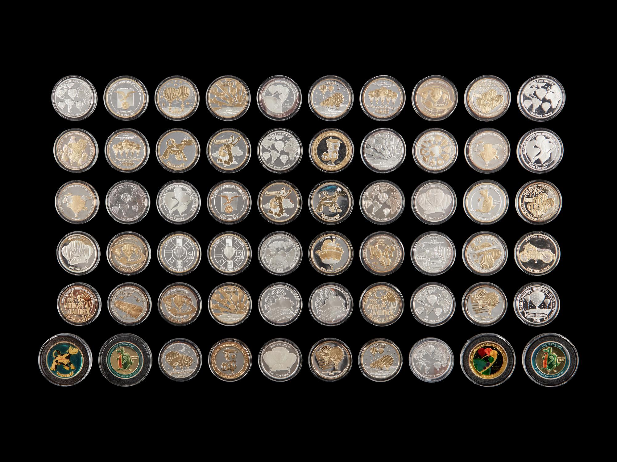 [PRIVATE ISSUE] A Large Collection of Albuquerque Balloon Fiesta Commemorative Silver 1 ozt. Proof Rounds