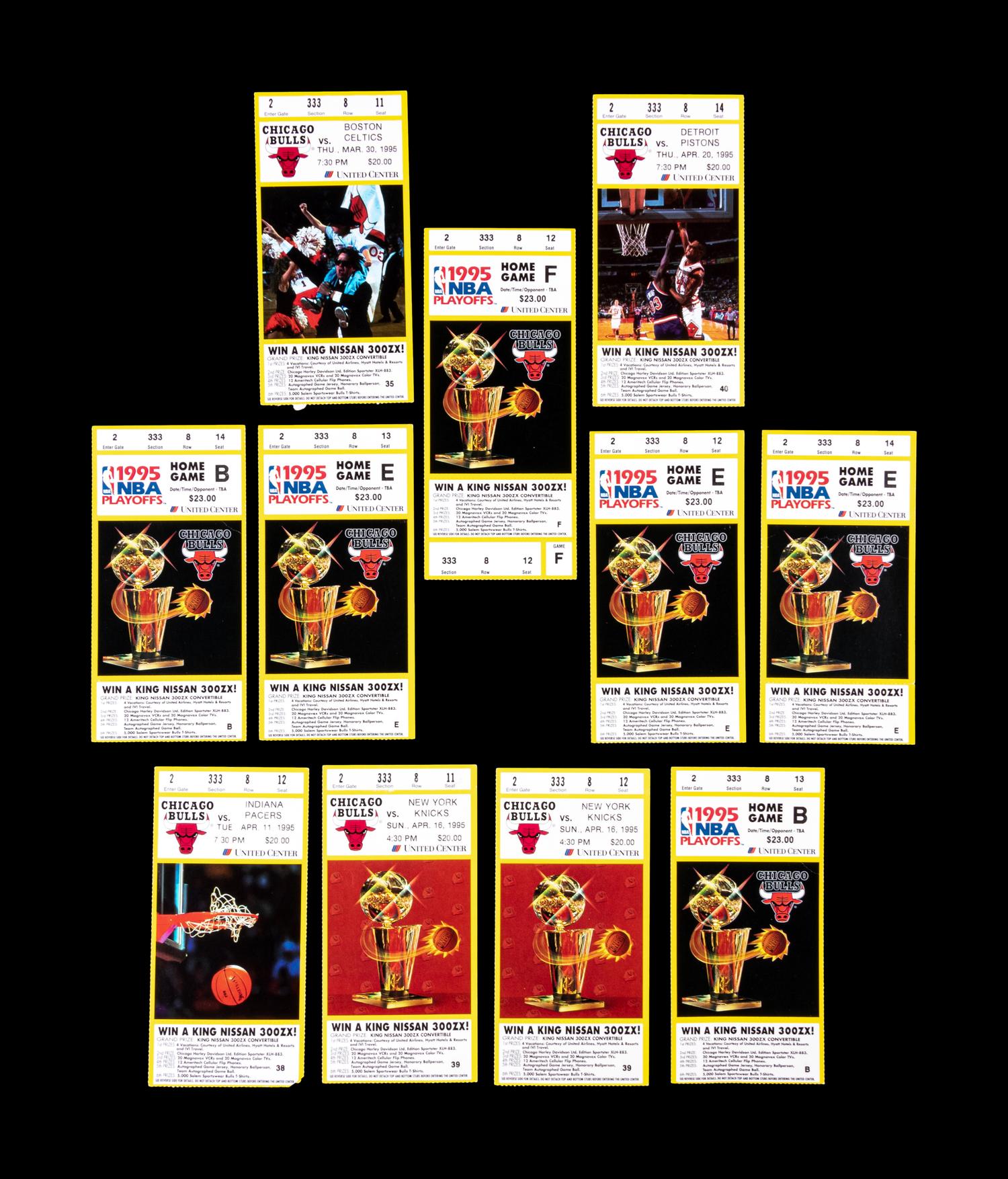 A Group of 11 Michael Jordan Chicago Bulls Tickets from the 1994-95 Season,
