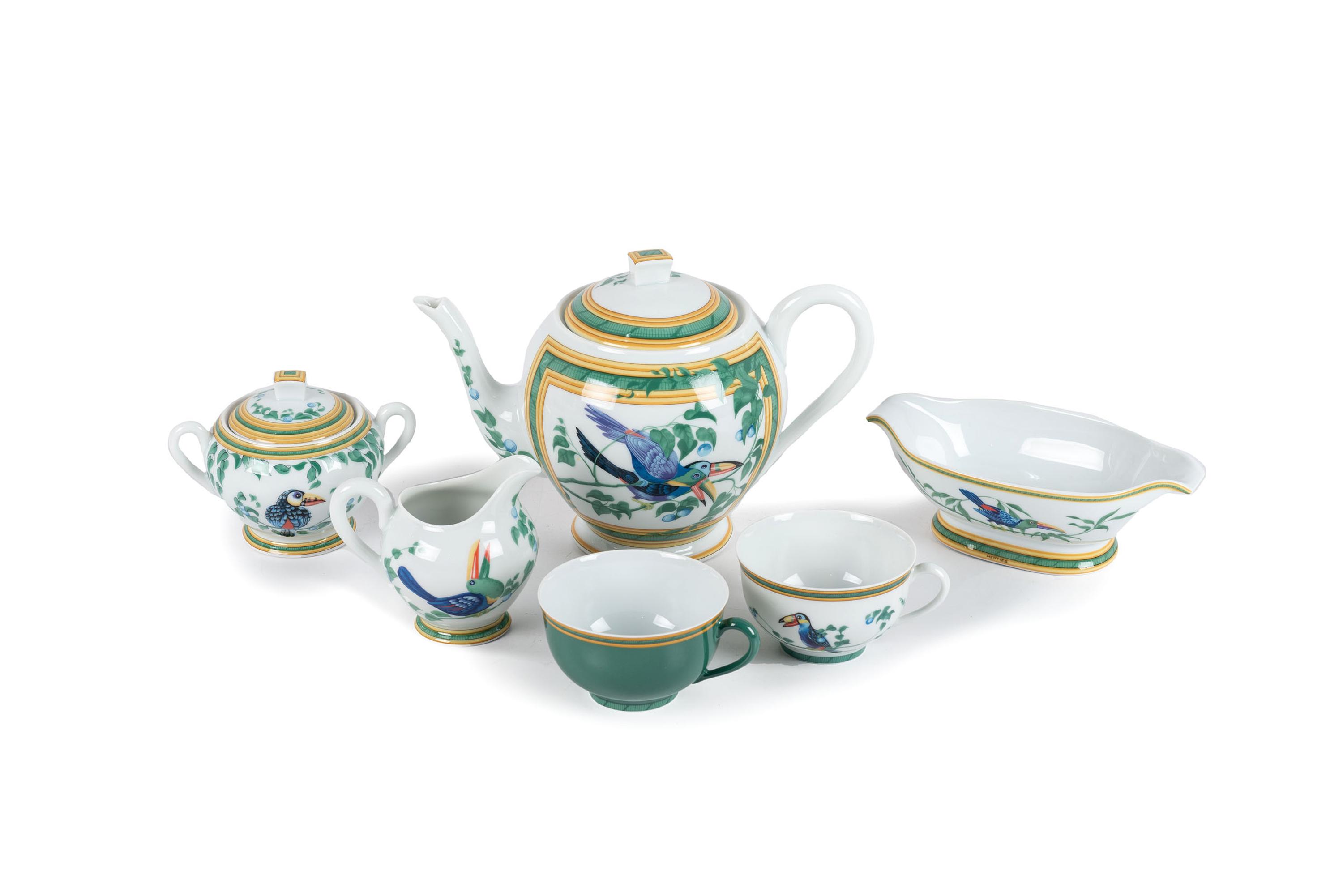 A Hermes "Toucans" Porcelain Dinner Service