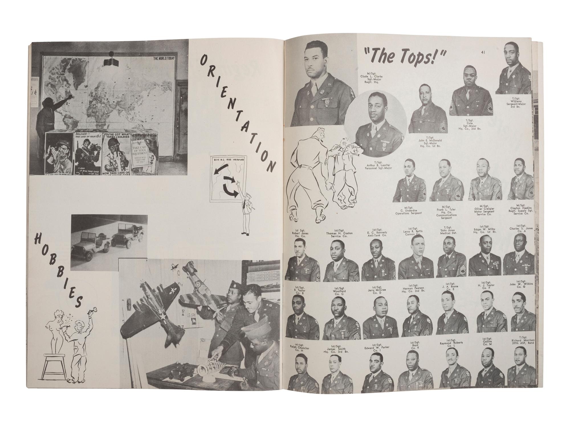 [WORLD WAR II]. On Guard! Regimental history of the 372nd Infantry. 1944.