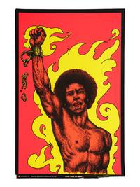[BLACK POWER]. A group of 9 Black Power blacklight/Day-Glo posters, incl. velvet example.