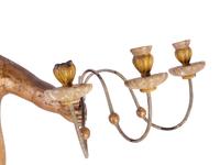 A Continental Giltwood Figural Six-Light Sconce
