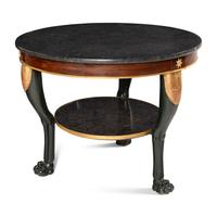 An Empire Painted and Parcel-Gilt Marble-Top Guèridon