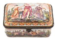 An Italian Capodimonte Brass Mounted Porcelain Box — 19TH CENTURY