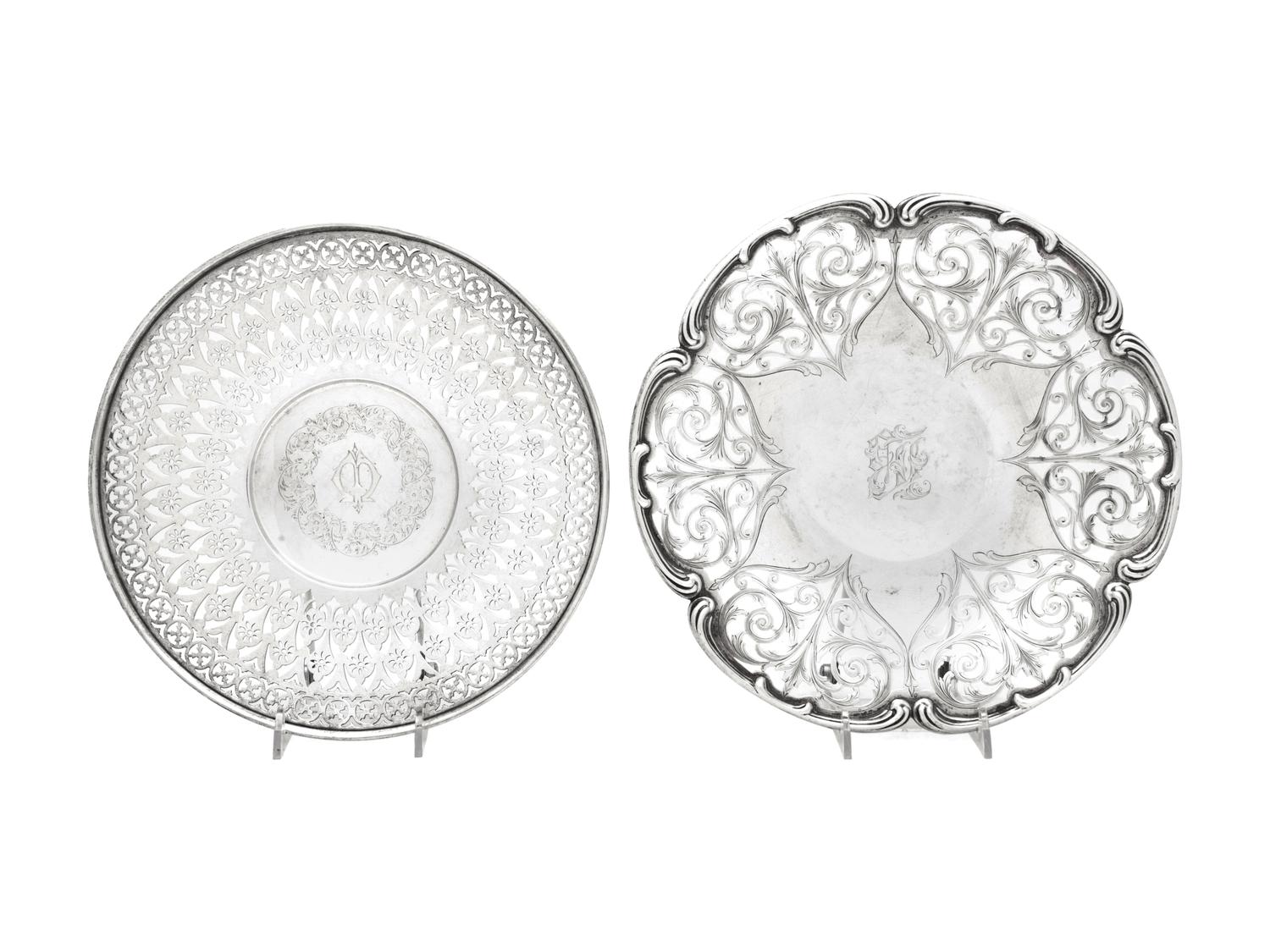 A Group of American Silver Cake Dishes