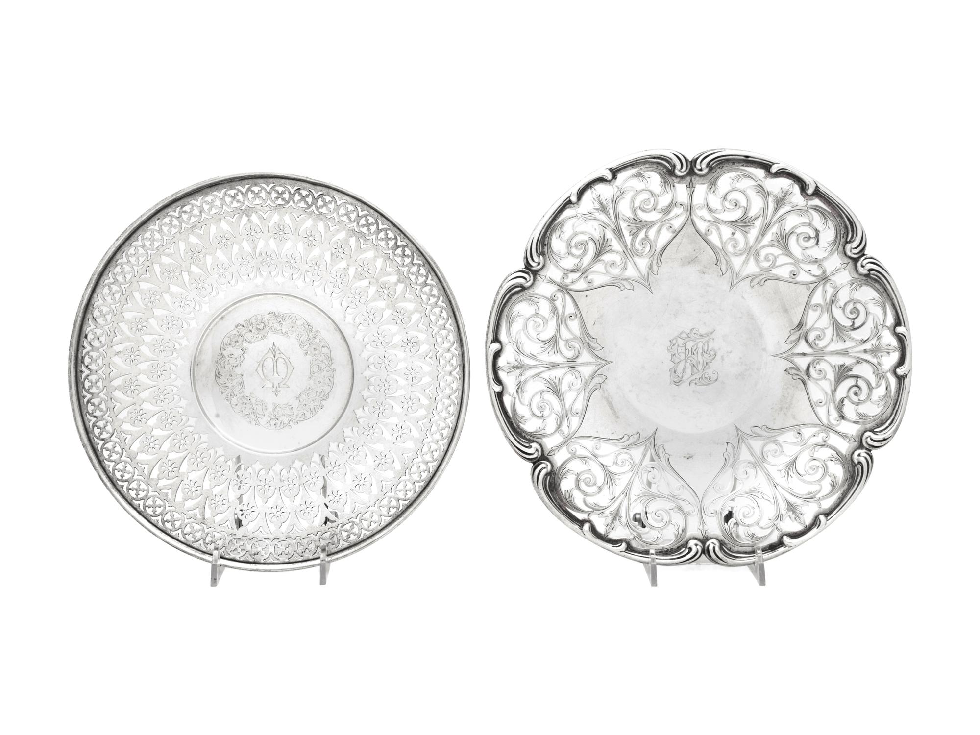 A Group of American Silver Cake Dishes