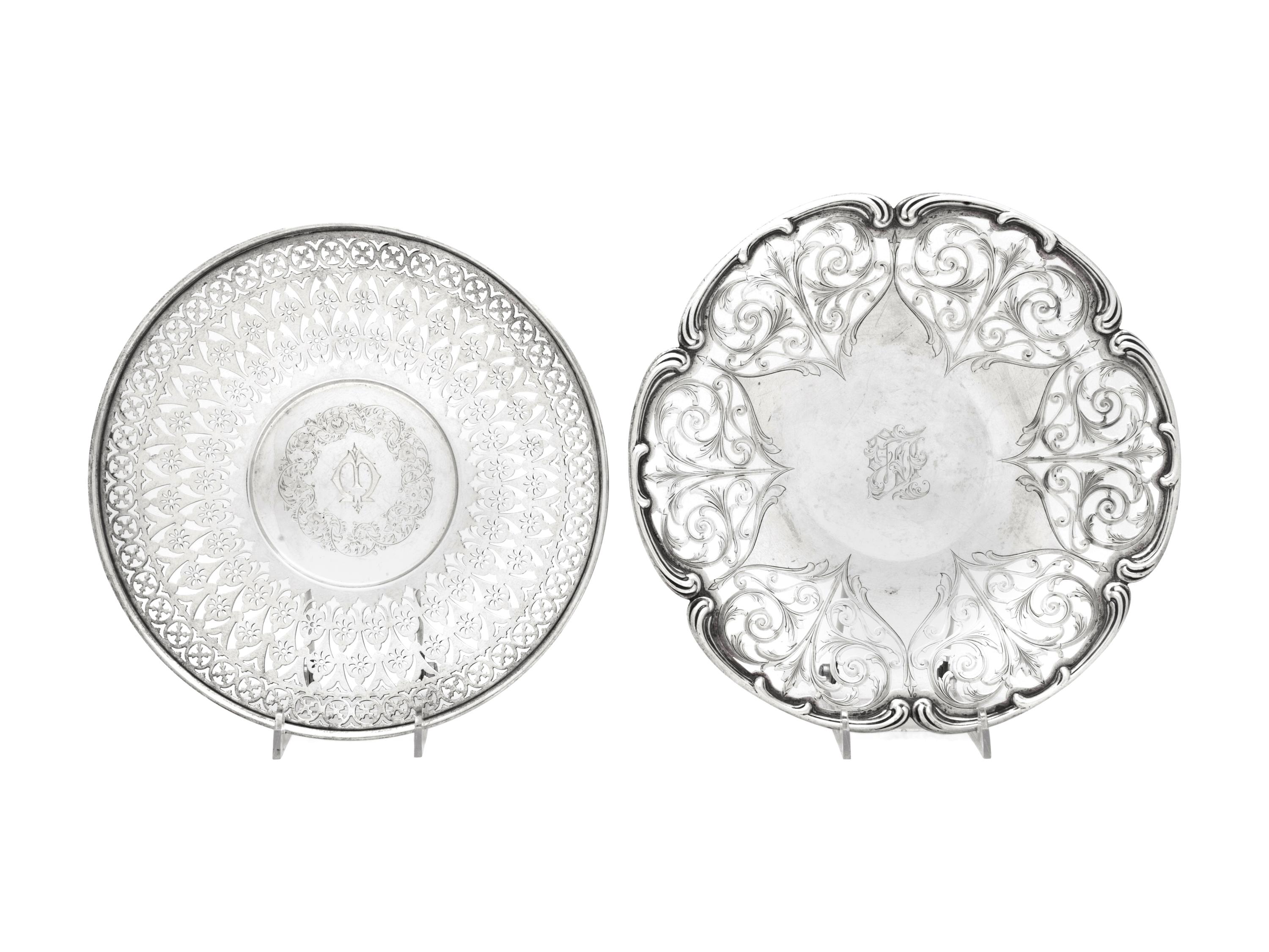 A Group of American Silver Cake Dishes