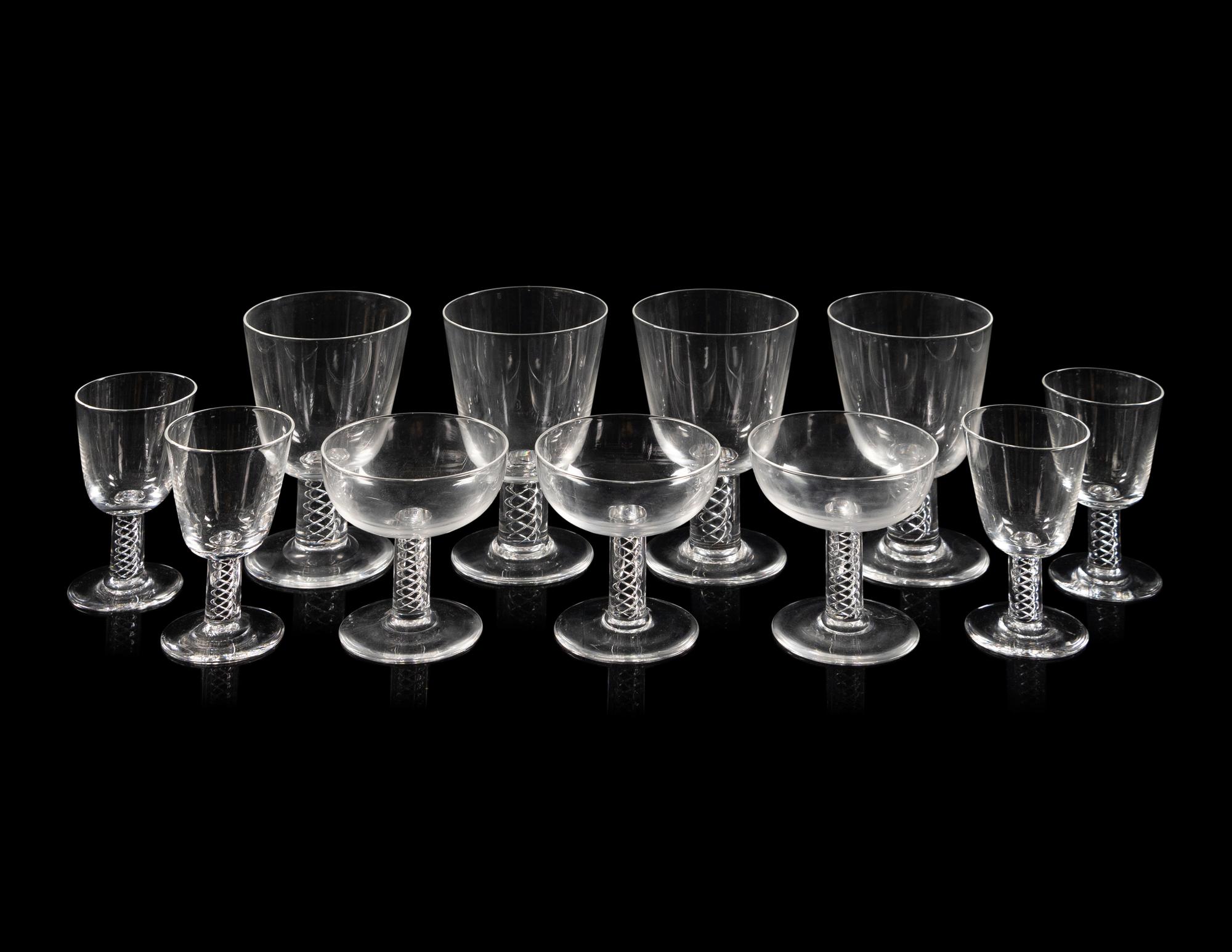 Thirty-Six Steuben Twist Stem Wine Glasses