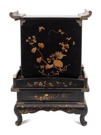 A Japanese Parcel Gilt Lacquered Table Cabinet