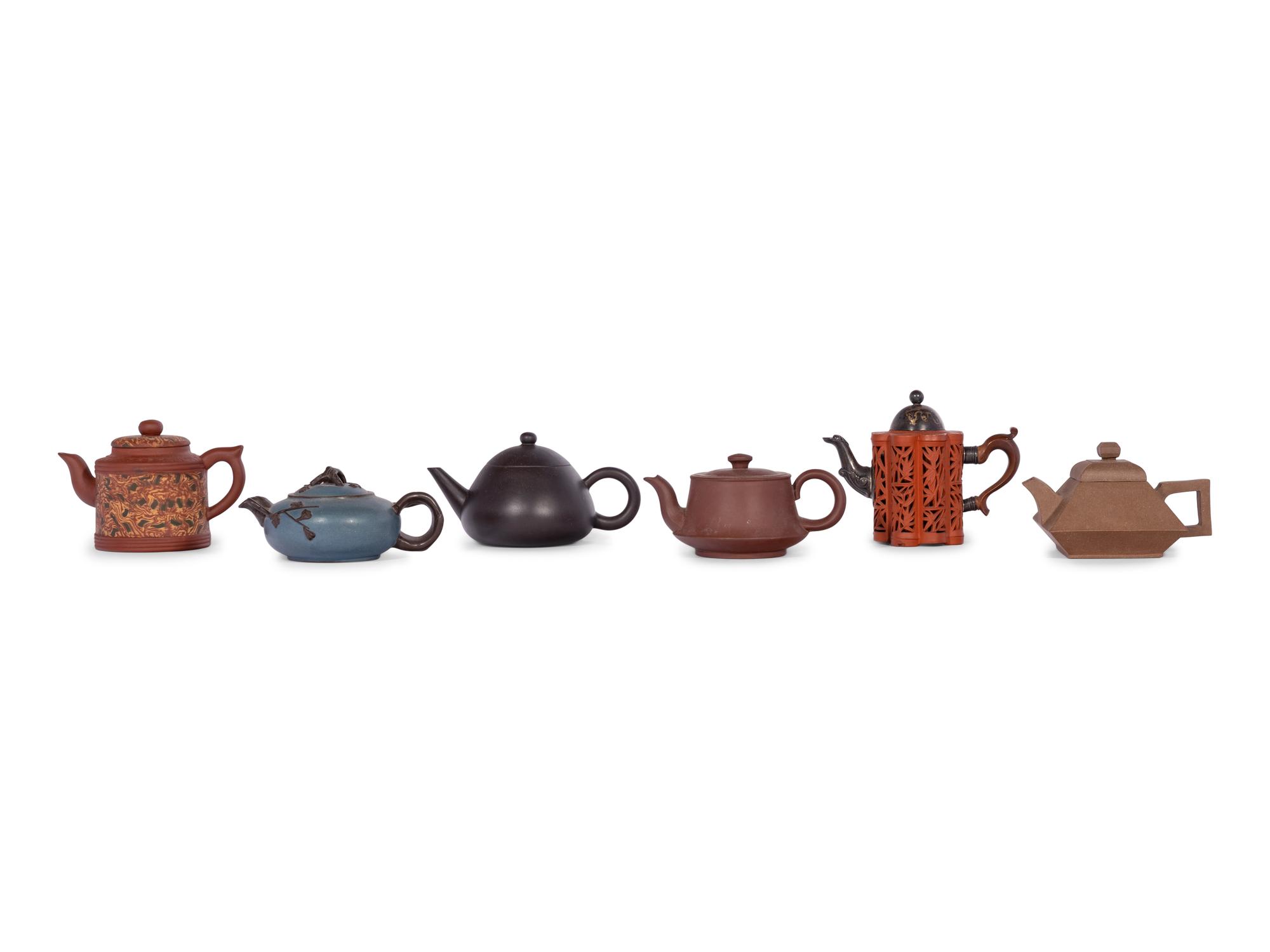 Six Chinese Yixing Zisha Teapots