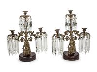 A Pair of Victorian Brass Girandoles