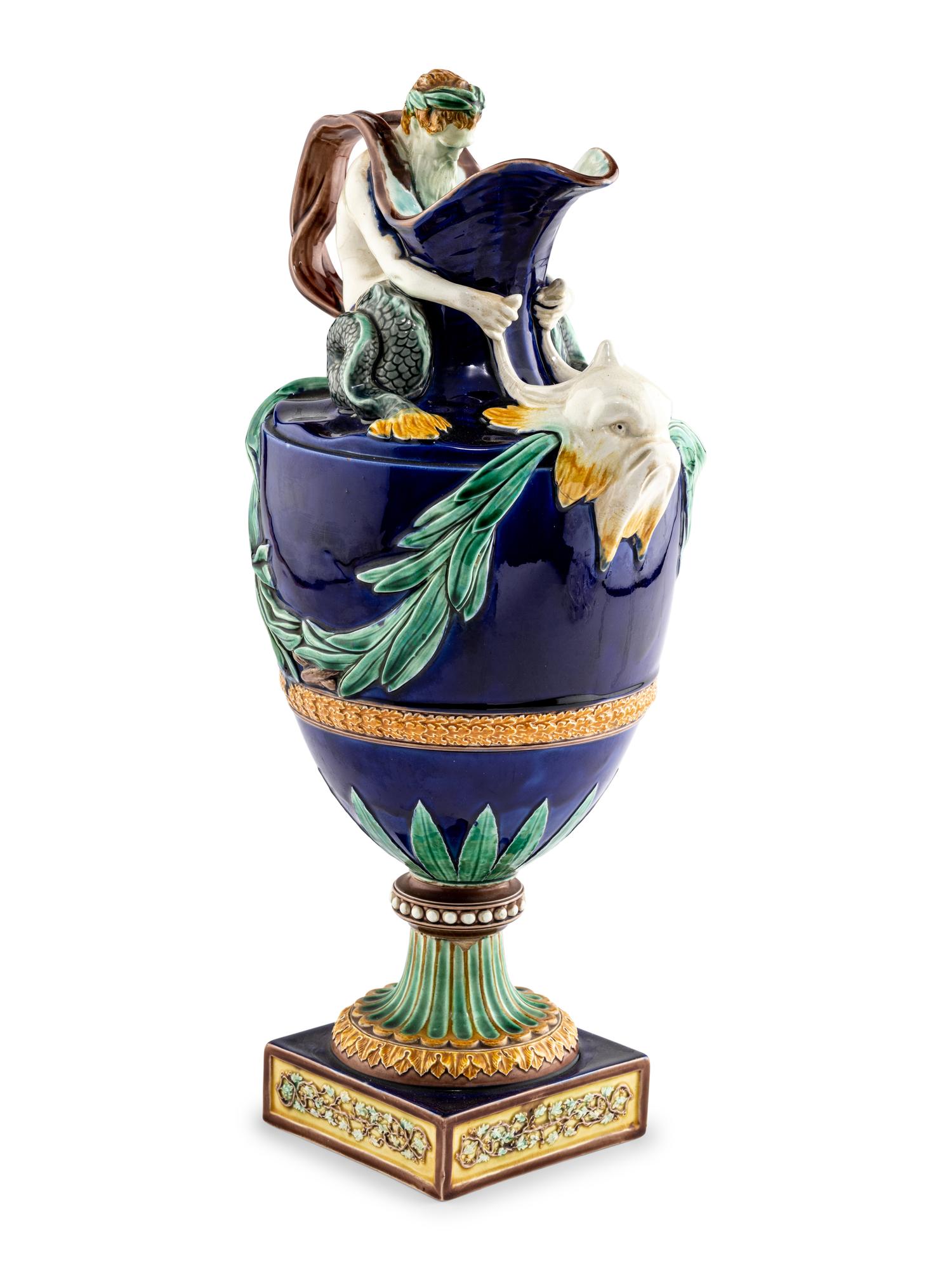 A Wedgwood Majolica 'Water' Ewer