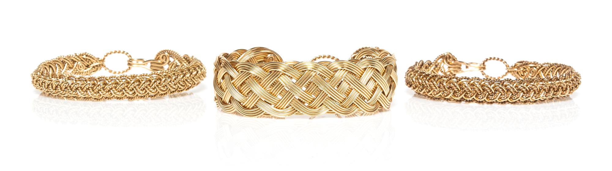 A Collection of Yellow Gold Bangle Bracelets, 45.50 dwts.