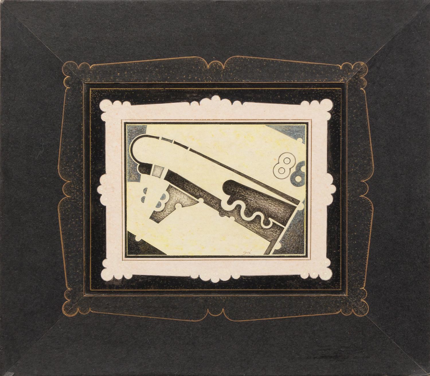 Robert Michel, (German, 1897-1983), Heck-Studie, mehrfach echt gerahmt (Heck-Study framed multiple times), 1961