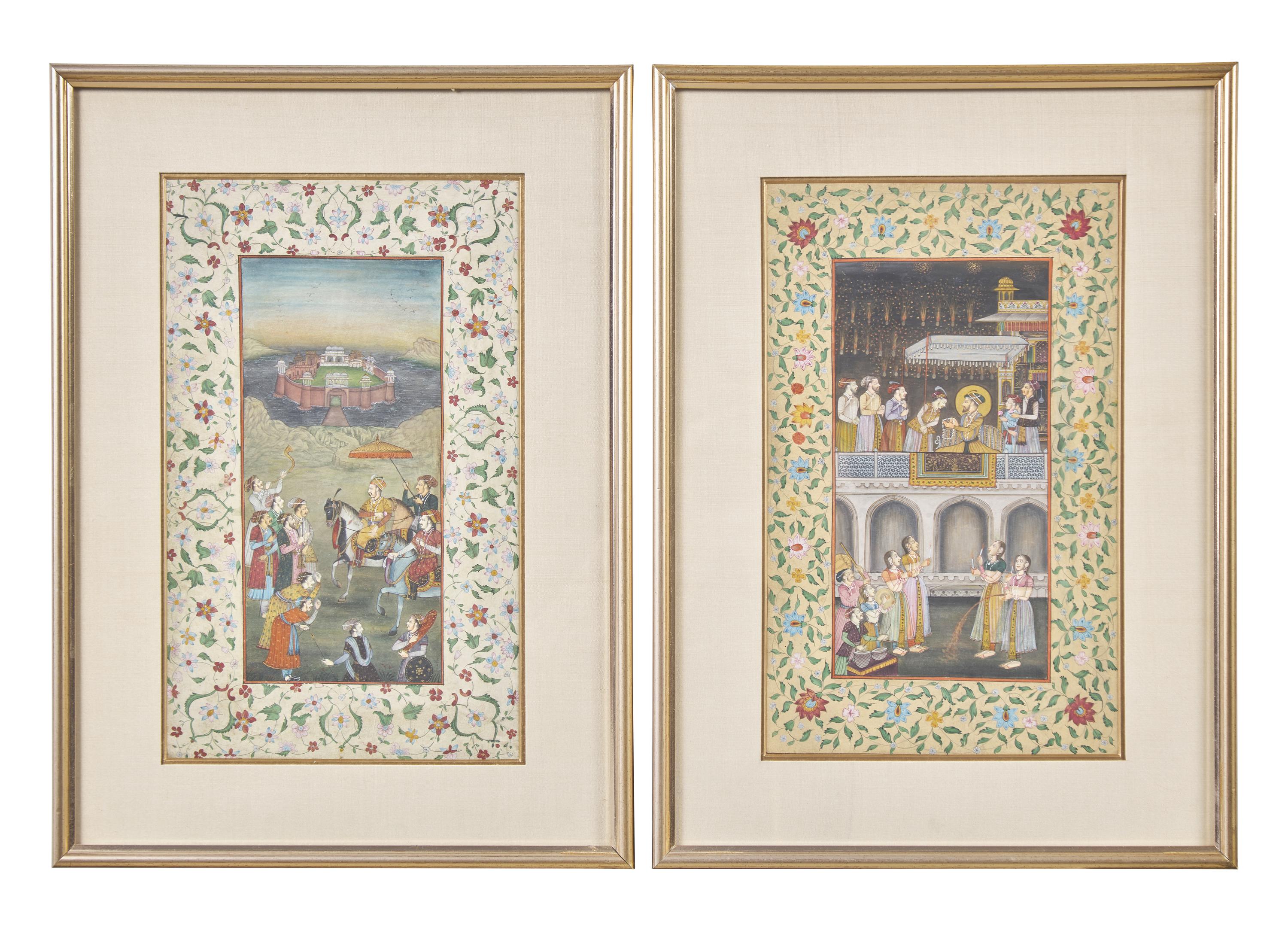 Two Indian Miniature Paintings, 19th Century 十九世紀 印度細密畫兩幅