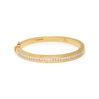 TIFFANY & CO., YELLOW GOLD AND PRINCESS CUT DIAMOND BANGLE BRACELET