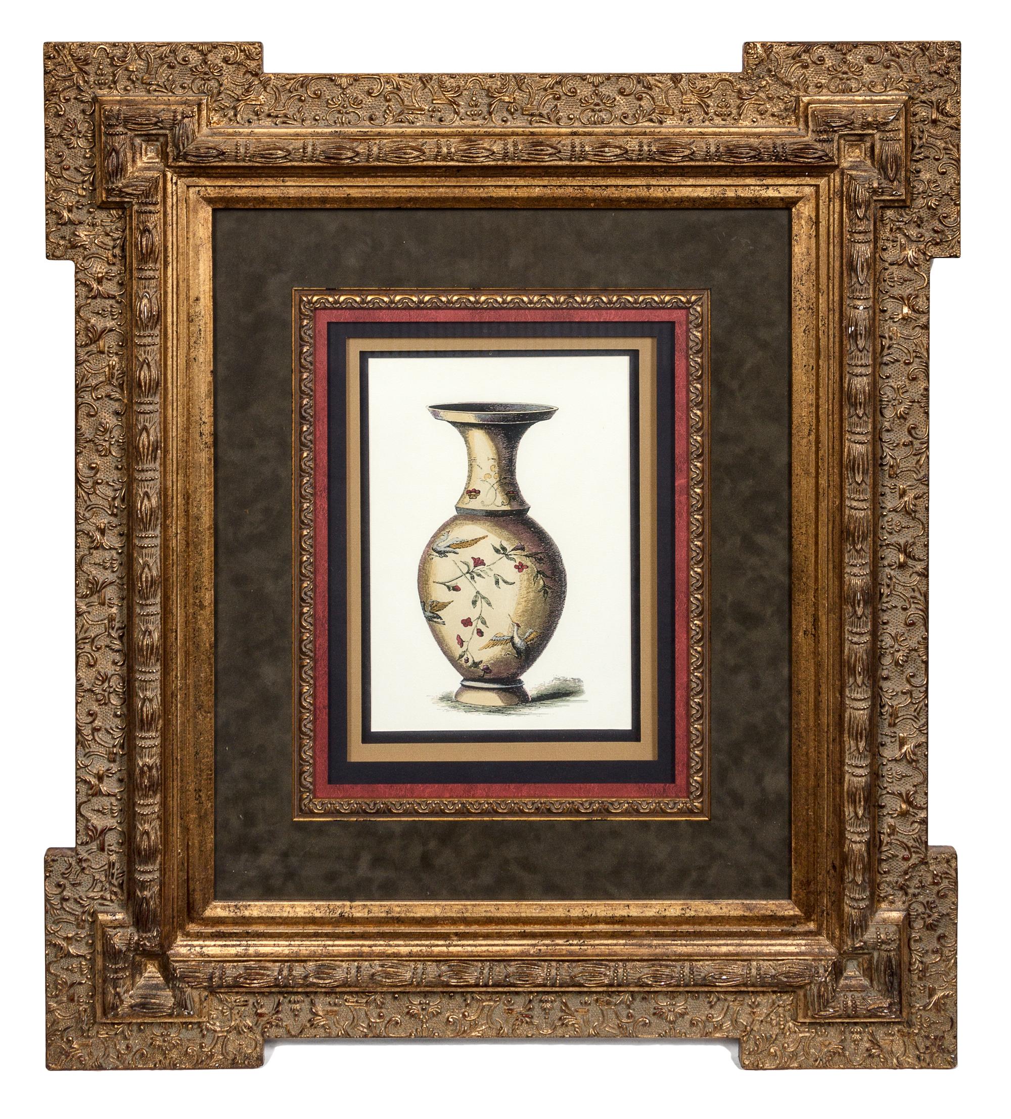 A Chinese Print in a Gilt Decorated Frame