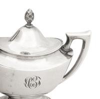 An American Silver Coffee Pot, Milk Jug and Sugar Bowl