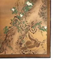 A Japanese six-panel "Eagle and Monkey" screen Edo-Meiji period