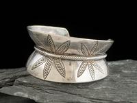Abstract Sterling Silver Cuff Bracelet